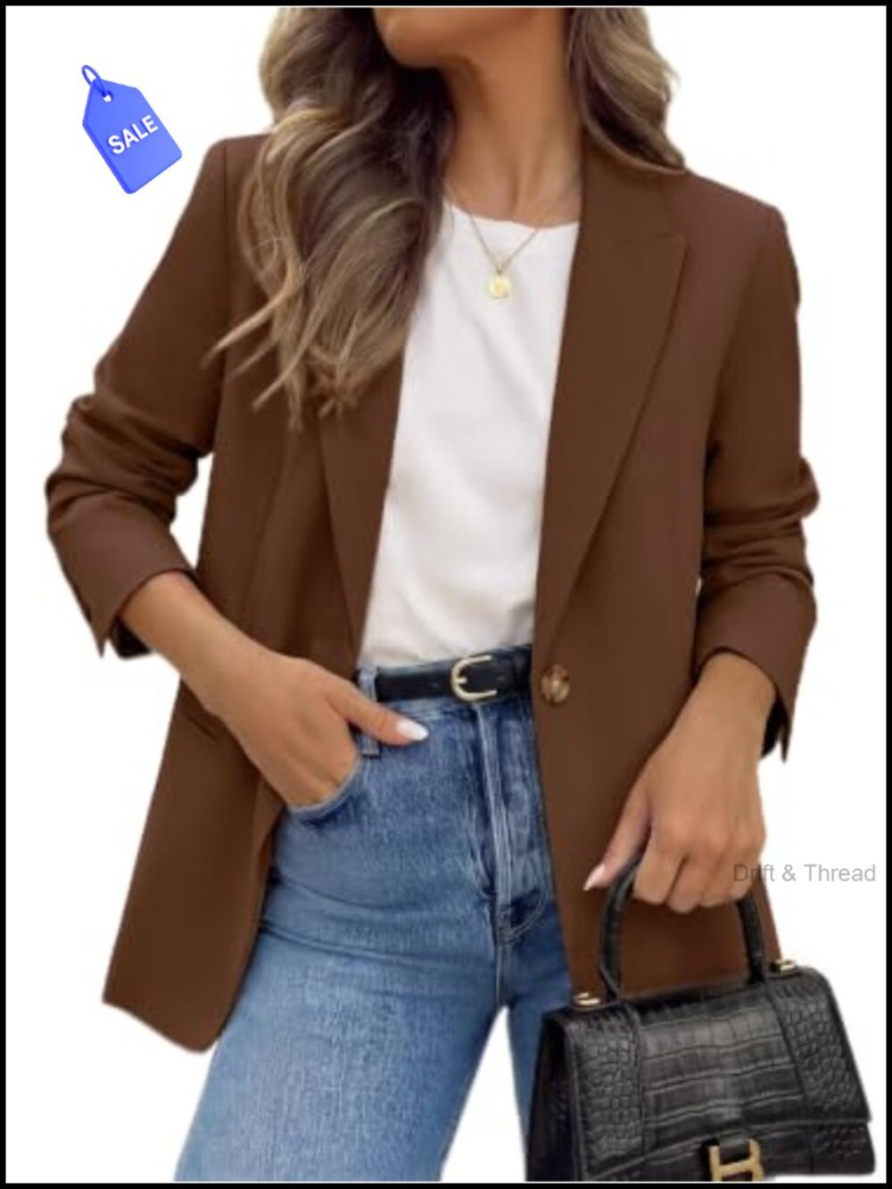 Womens Business Casual Peak Lapel Blazer Long Sleeve Work Suit Jacket